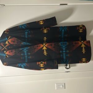 Pendleton 100% virgin wool black with colour print. Size S.
